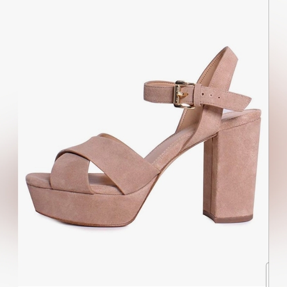 Women’s Michael Kors Divia platform sandal nude suede 10 - Picture 2 of 11